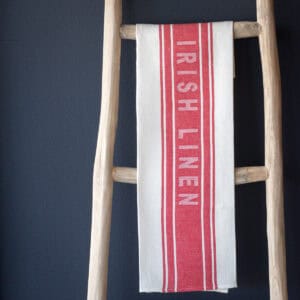 Red Irish Linen Tea Towel