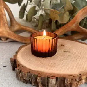 Amber Glass Tealight Holder