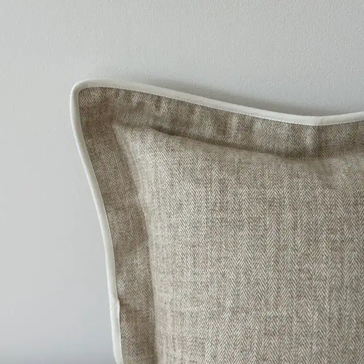 Beige Herringbone Cushion Cover 45x45cm - Image 4