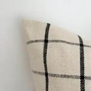 Black & Cream Check Cushion Cover 2