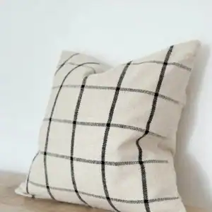 Black & Cream Check Cushion Cover 45x45cm