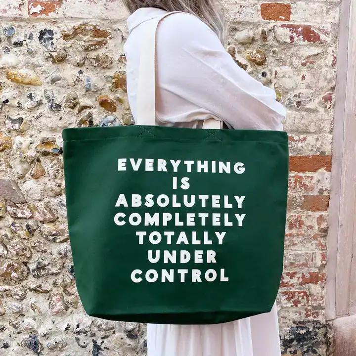 Everything Is Under Control - Forest Green Canvas Tote Bag - Image 2