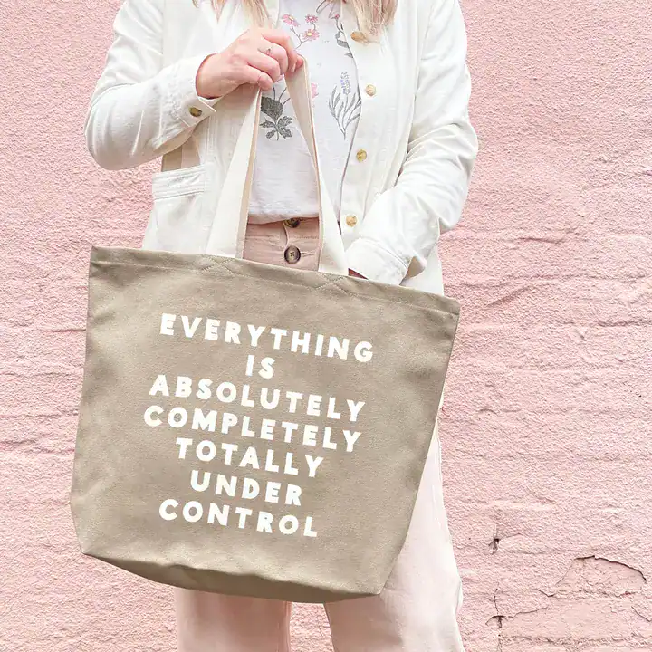 Everything is Under Control - Stone Canvas Tote Bag - Image 4