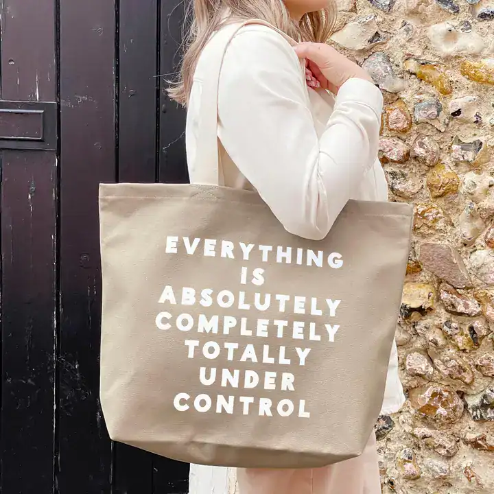 Everything is Under Control - Stone Canvas Tote Bag - Image 3