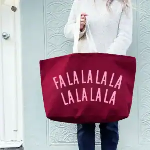 Falalalala Lalalala - Burgundy Really Big Bag