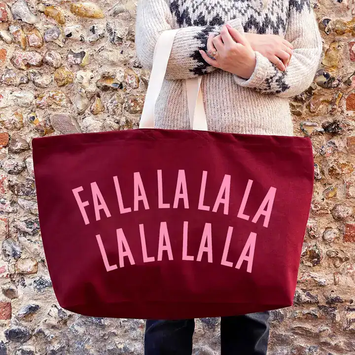 Falalalala Lalalala - Burgundy Really Big Bag - Image 2