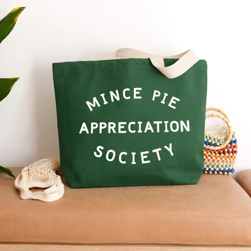 Mince Pie Appreciation Society - Forest Green Tote Bag - Image 7