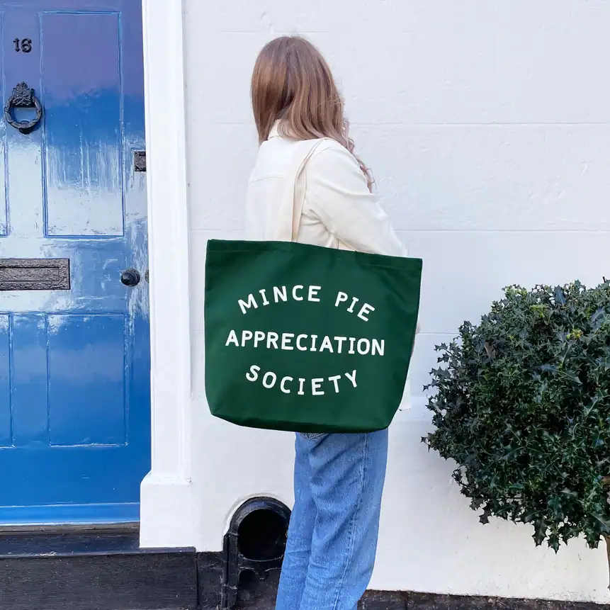 Mince Pie Appreciation Society - Forest Green Tote Bag - Image 5