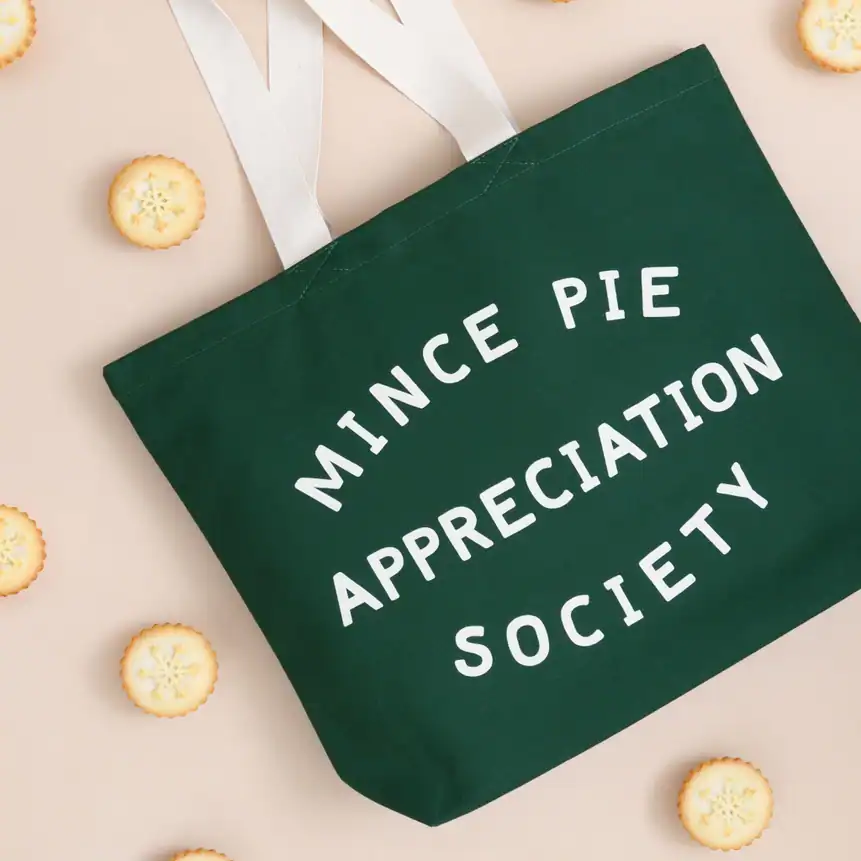 Mince Pie Appreciation Society - Forest Green Tote Bag - Image 4
