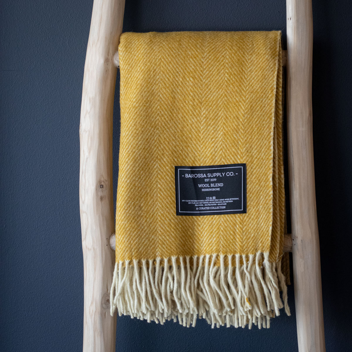 Mustard Herringbone Blanket