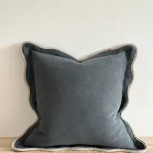 Navy Scalloped Cushion Cover 2
