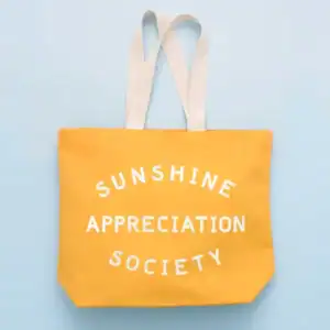 Sunshine Appreciation Society – Yellow Canvas Tote Bag 5