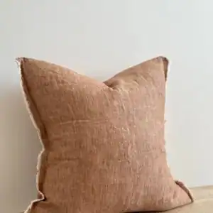 Washed Rust Fringed Linen 2