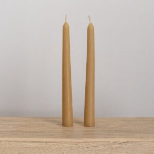 Beeswax Taper Dinner Candles Pair