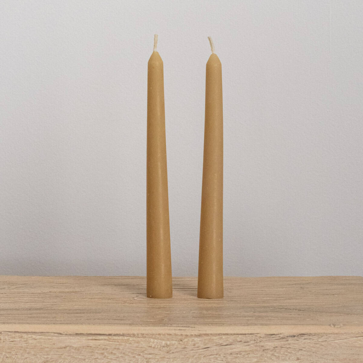 Beeswax Taper Dinner Candles Pair