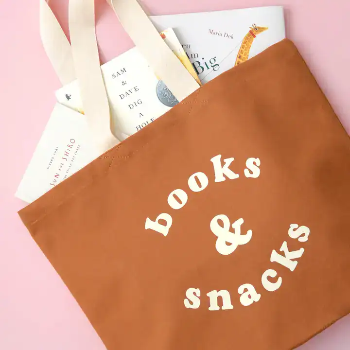 Books & Snacks - Tan Canvas Tote Bag - Image 5