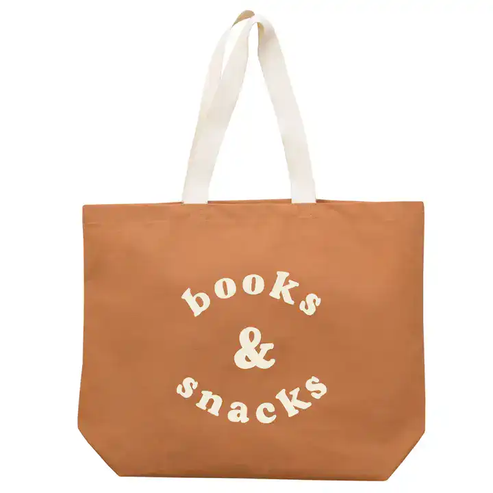 Books & Snacks - Tan Canvas Tote Bag - Image 4