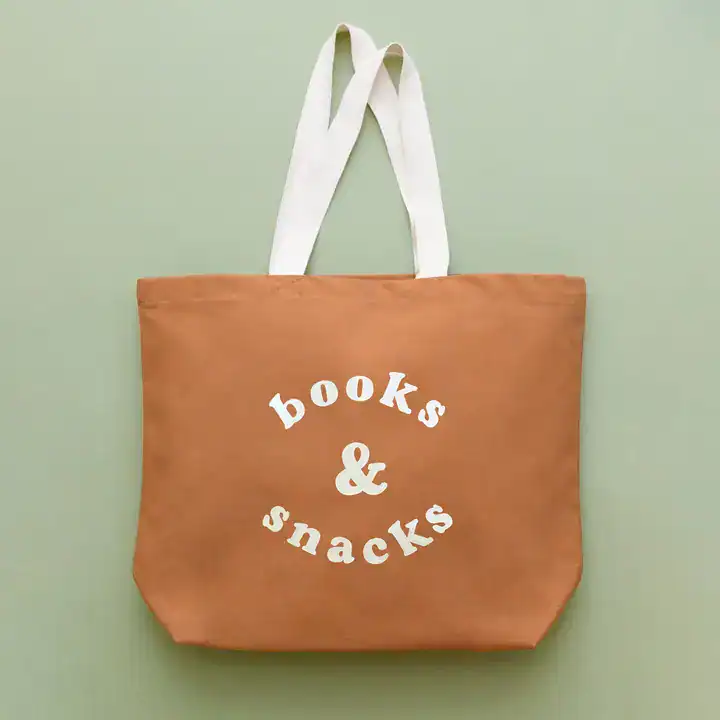 Books & Snacks - Tan Canvas Tote Bag - Image 2