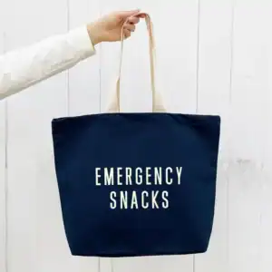 Emergency Snacks - Midnight Blue Canvas Tote Bag
