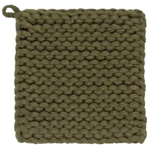 Olive Green Knit Potholder