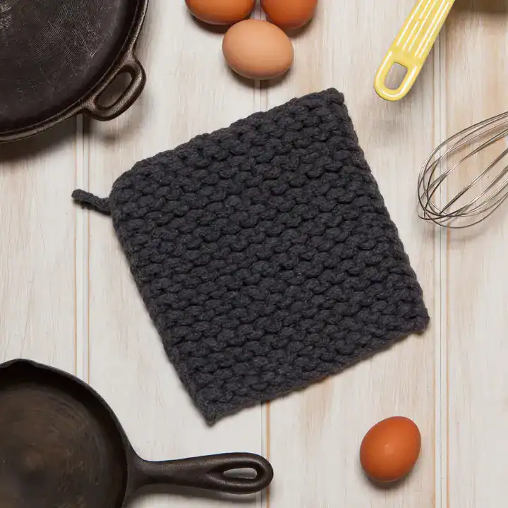Slate Grey Knit Potholder - Image 4