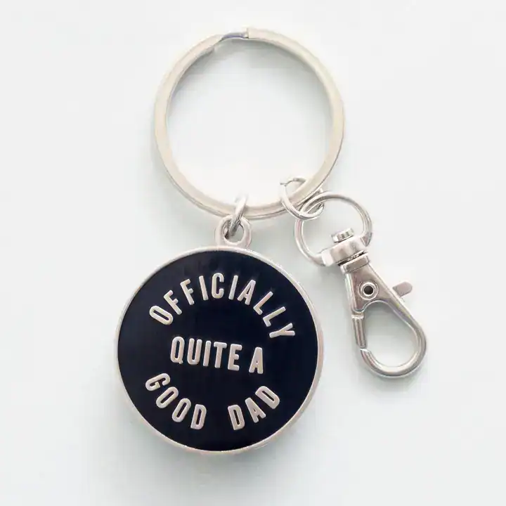 Officially Quite a Good Dad Enamel Keyring - Image 3