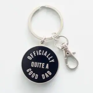 Officially Quite a Good Dad Enamel Keyring