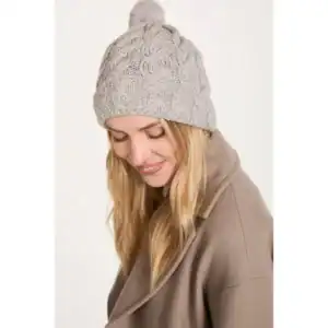 Natural Beanie with Pom Pom