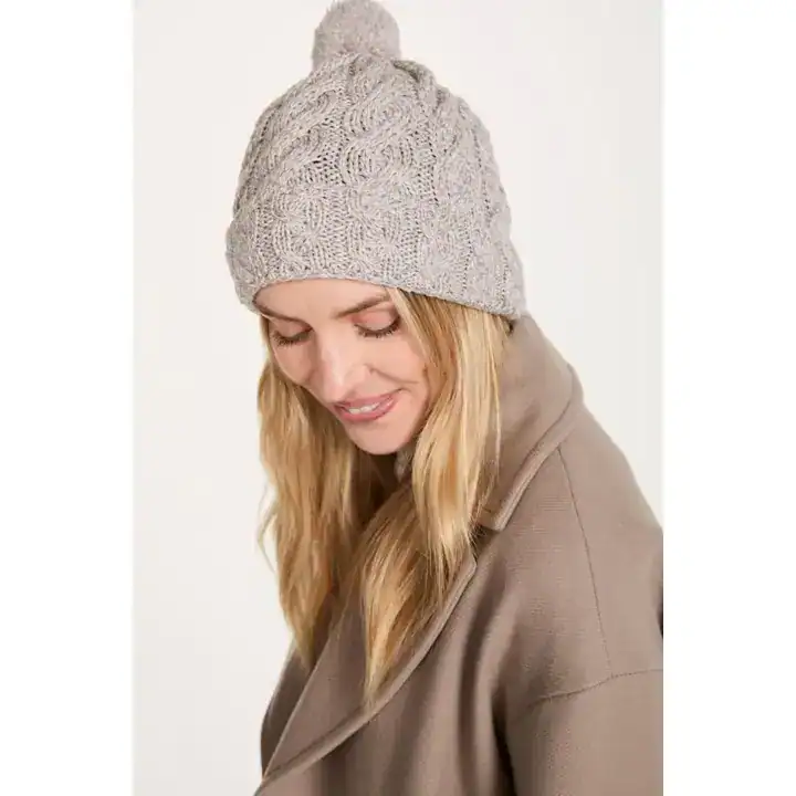 Natural Beanie with Pom Pom