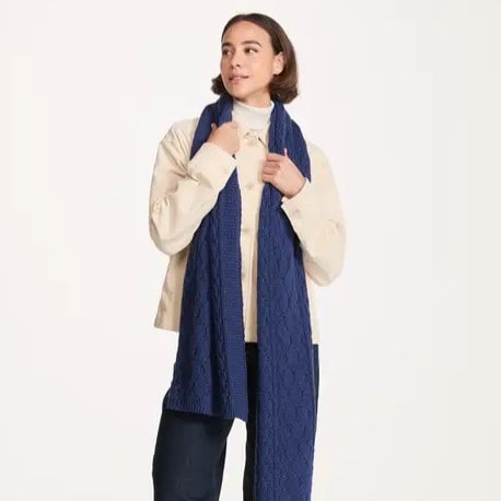 Navy Merino Scarf - Image 3