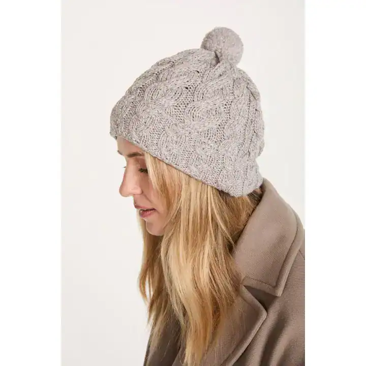 Natural Beanie with Pom Pom - Image 2