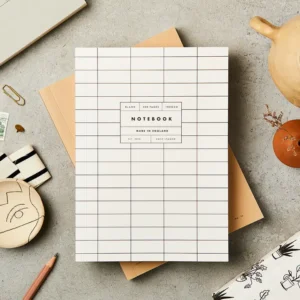 Ivory Grid Blank Notebook
