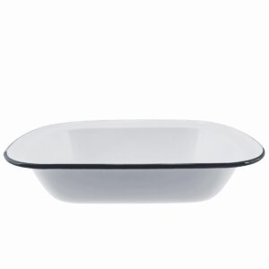 Falcon Oblong Pie Dish 32cm - Black & White Rim