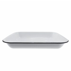 Falcon Enamel Bake Pan 37cm - Black & White Rim