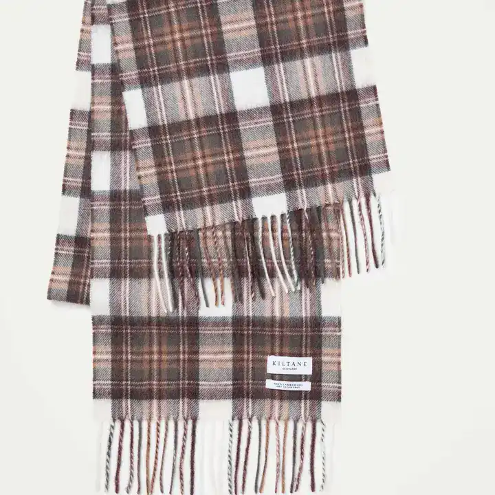 Heritage Tartan Lambswool Scarf - Natural Dress Stewart - Image 2