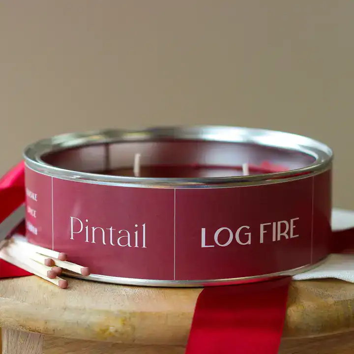 Pintail Log Fire Triple Wick Candle - Image 2