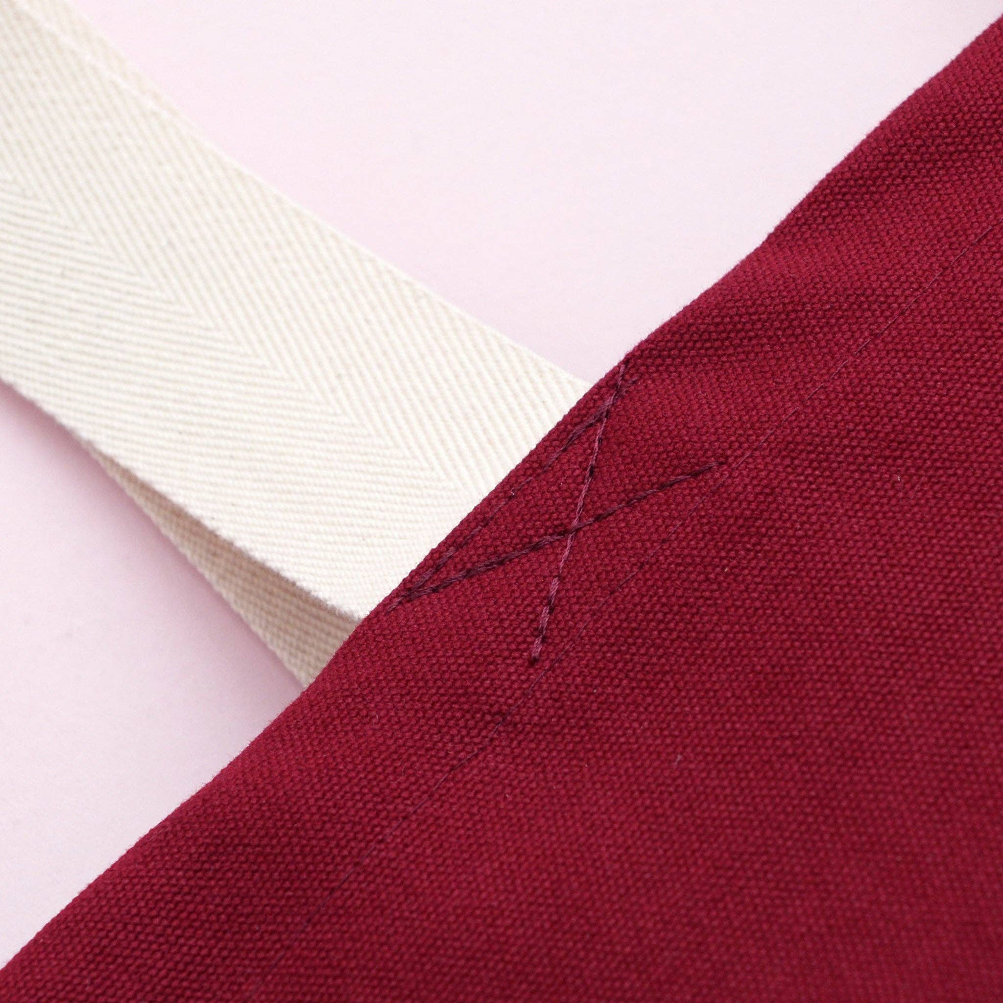 Joyful - Burgundy Canvas Tote Bag - Image 6