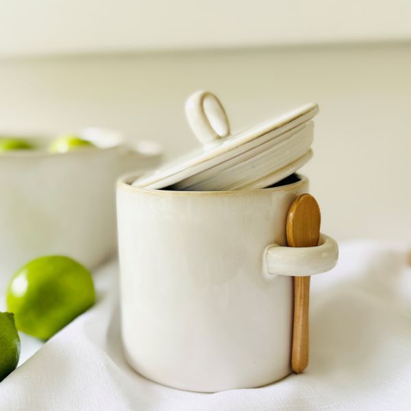 Ceramic Jar with Spoon - Image 2