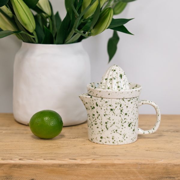 Green Splatter Ceramic Juicer - Image 4