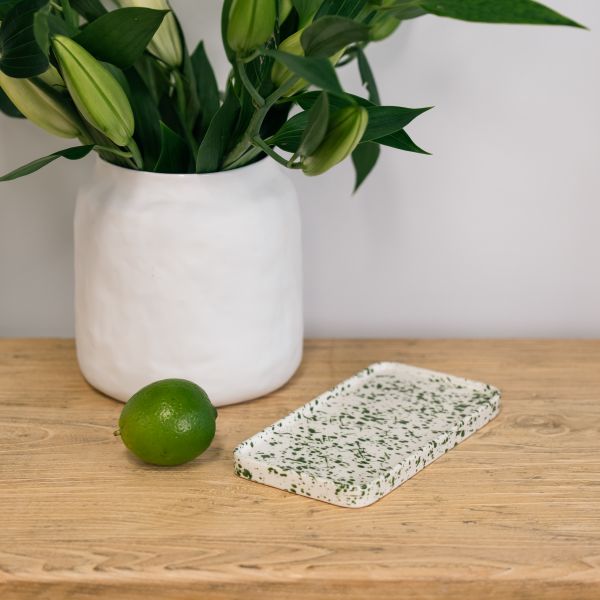 Green Splatter Ceramic Tray - Image 2